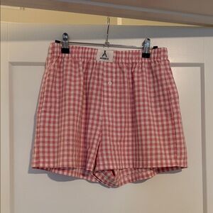 Pink and White Gingham Shorts